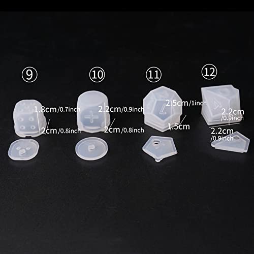 Resin Dice Molds Epoxy Casting Kit Set Number Resin Casting Standard Game Dice Square Triangle Dice Mold Polyhedral Game Dice Molds DIY Epoxy Resin Eforcase