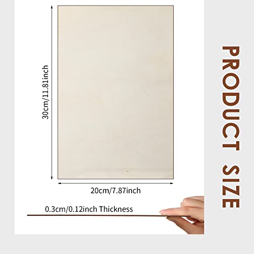 Vicenpal 24 Pcs 1/8 Inch Balsa Wood Sheets for Crafts 3 mm Thick Craft Wood Unfinished Plywood Thin Wood Sheets for Drawing Painting Engraving Laser Vicenpal