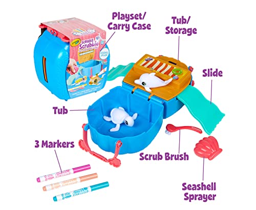 Crayola Scribble Scrubbie Pets, Ocean Animals Playset, Color & Wash Creative Toy, Gift for Kids, Age 3-6 Crayola