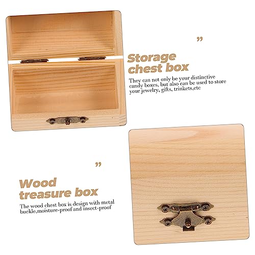 Unomor 2Pcs big wooden box Storage rack decorative boxes for storage dried flower box Jewelry box manual wooden box jewelry unfinished wood bin Unomor