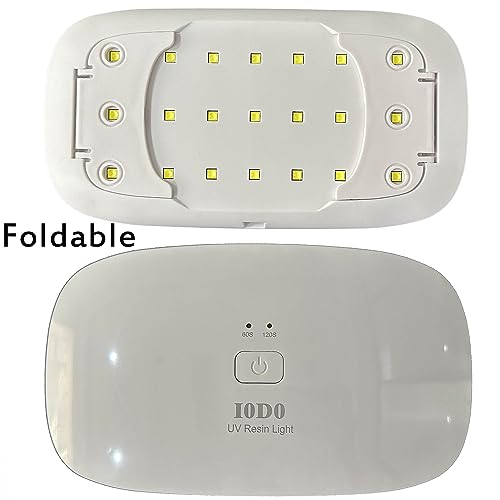 Extra Large UV Resin Light Curing for Epoxy Crafts 21 LED UV Light for Resin,Glue,3D Printer UV Resin Lamp with Timer 365nm+405nm (UV Resin Light) I0DO