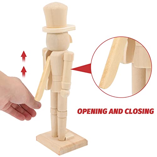 Didiseaon Xmas Blank Nutcracker Wooden Christmas Nutcrackers Unfinished Nutcracker Ornaments, Unpainted Puppet Walnut Soldier for Xmas Arts Project Didiseaon