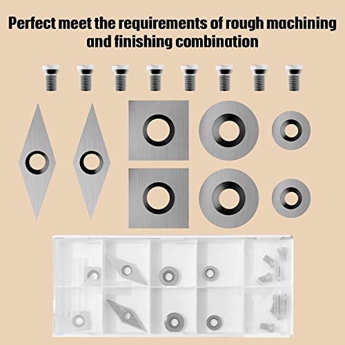 8Pcs Tungsten Carbide Cutters Inserts Set for Wood Lathe Turning Tools, WenCrew Universal Carbide Tip Tipped Cutter Tool Accessories(Included 11mm WenCrew