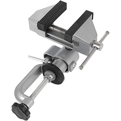ZEONHAK 2 PCS 3 Inches Bench Vise, Tilts Rotate 360° Universal Work, Universal Table Vise, Aluminum Table Vise for Welding, Woodworking, Jewelry ZEONHAK