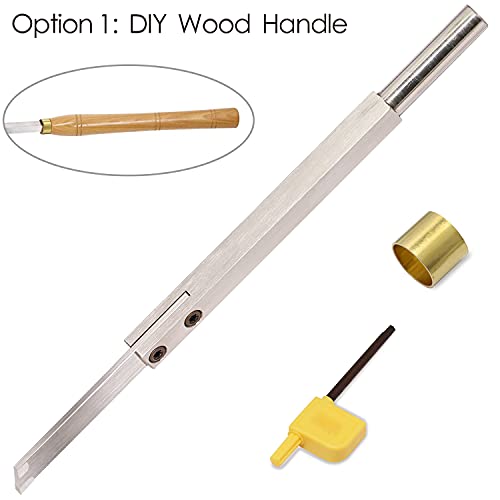 8.68 inches Carbide Parting Tool and Grooving Woodturning Tool with Copper Hoop for Wood Turning Lathe Asieg Tool