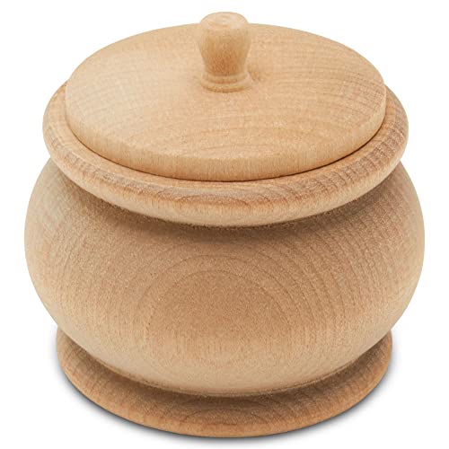 Woodpeckers Pumpkin Wood Trinket Box 1-1/2-inch x 2-inch, Pack of 3 Unfinished Box with Lid Wood, Jewelry Box to Paint for Decor Woodpeckers