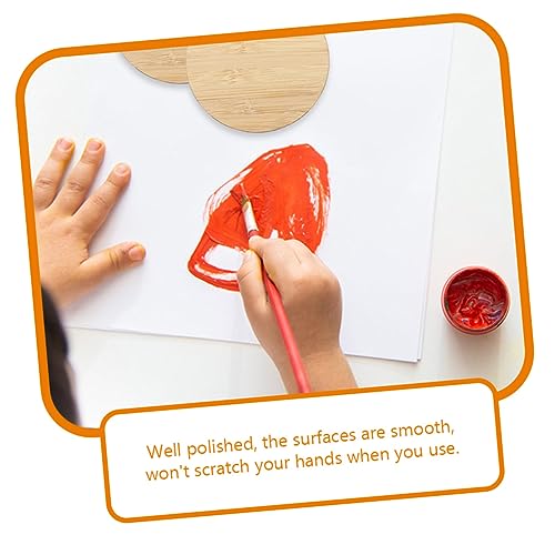 Tofficu 10pcs Round Bamboo Unfinished Circle Graffiti Bamboo Slices Unfinished Bamboo Slices Painting Materials Unfinished Round Chips DIY Graffiti Tofficu