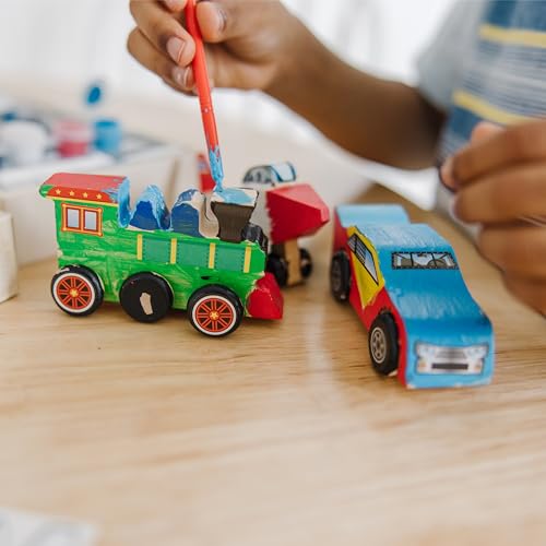 Melissa & Doug Decorate-Your-Own Wooden Craft Kits Set - Plane, Train, and Race Car Melissa & Doug