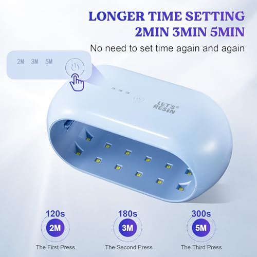 LET'S RESIN UV Light Advanced,Two-Sided Longer time Setting(2m,3m,5m) UV Resin Light with 36 LED Beads, Large Size UV Lamp for Resin Curing,Resin LET'S RESIN