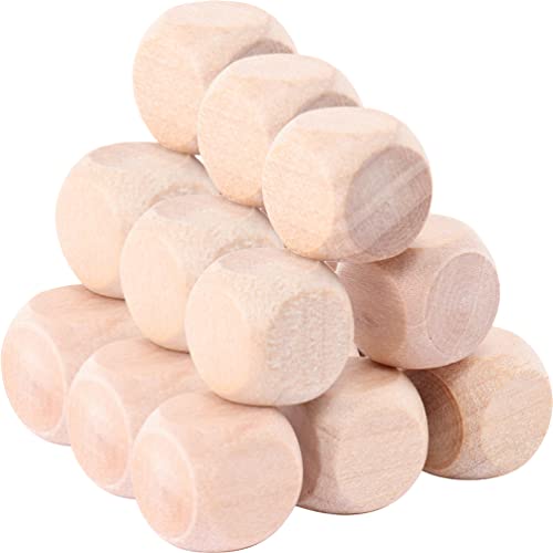 Toddmomy Blank Puzzle Blank Puzzle 100pcs Unfinished Wooden Dice Blank Square Blocks 6 Sided Wood Cubes Natural Wood Dice for DIY Printing Engraving Toddmomy