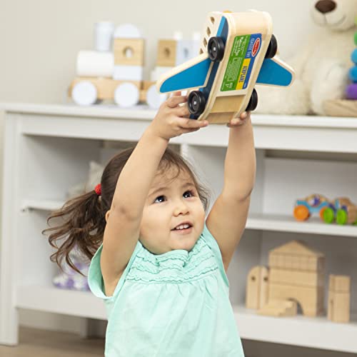 Melissa & Doug Wooden Airplane Play Set With 4 Play Figures and 4 Suitcases - Toy Airplane For Toddlers, Classic Wooden Toys For Kids Melissa & Doug