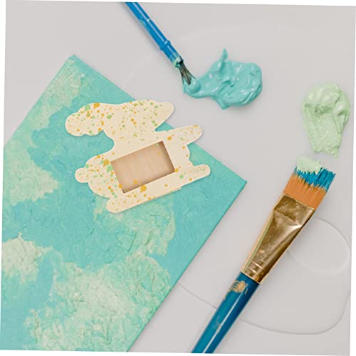 KALLORY 4pcs Diy Wooden Photo Frame Makeup Brush Holders Photo Frame Pen Cups Kids Pen Cups Unfinished Wood Pen Case Unfinished Brush Holder Diy Pen KALLORY