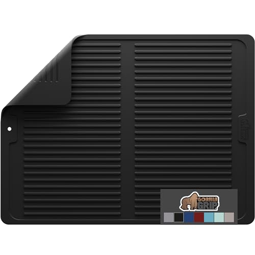 Gorilla Grip 100% BPA-Free Silicone Dish Drying Mat for Kitchen Counter, Slip Resistant Dishwashing Mat, Quick Dry, Heat Resistant Waterproof Sink Gorilla Grip