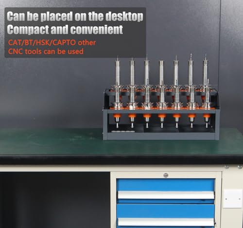 CAT 40 Tool Cart CNC, CNC Tool Holder on Desktop Randomly Placed, CNC Tool Carts Small, CNC Tool Cabinet, Easy and Convenient CNC Tool Storage CNC LYREIGN