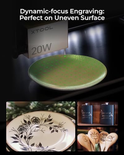 xTool S1 Laser Engraver All-in-one Kit with Rotary, Engraving on Tumbler Ring, 20W Laser Cutter Machine, Cut 10mm Wood, Beginner-friendly for Jewelry xTool