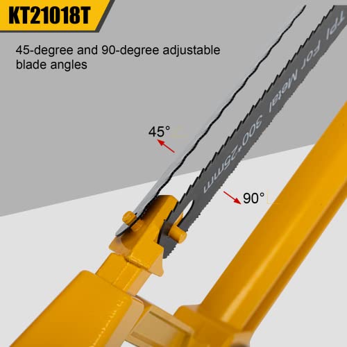KATA Hacksaw Frame Set, 12" Hacksaw Frame, 10'' Mini Hacksaw and Drywall Saw/Jab Saw, Including 4pc Extra Flexible Bi-Metal HSS Blades, Handsaw for KATA