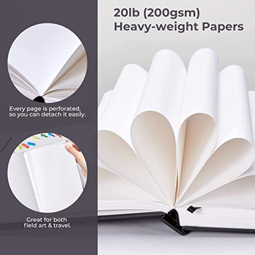 Marker Pads Art Sketchbook, Ohuhu 6.9"x6.5" Mini Square Size, 120LB/200GSM Heavy Smooth Drawing Papers, 30 Sheets/60 Pages, Hardcover Sketch Book, Ohuhu