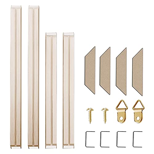 Texas Art DIY Wood Stretcher Bars for Canvas Solid Frame Kit Easy to Assemble Gallery Wrap Oil Painting Wall Posters Customized Wooden Kit, white, 12 Texas Art