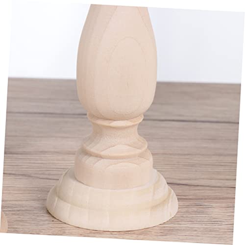 2pcs Glass Menorah Glass Candlestick Holder Unfinished Wooden Candlesticks Pillar Candle Dish Table Candlestick Small Candle Tray Bracket Candlestand EXCEART