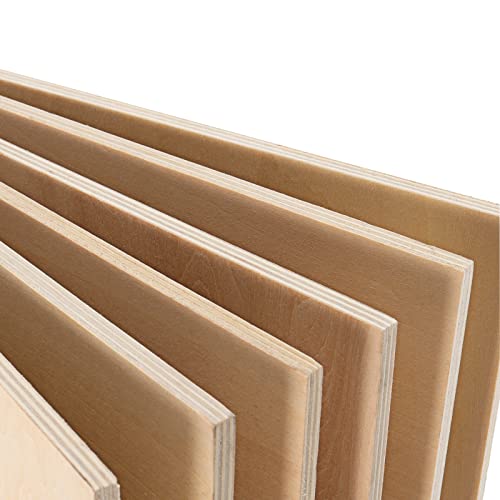 MUKCHAP 15 Piece 10 Inch Square Wood Sheets, 1/4 Inch Unfinished Wood Sheets, Plywood Boards for Crafts, Drawing, Carving, DIY MUKCHAP