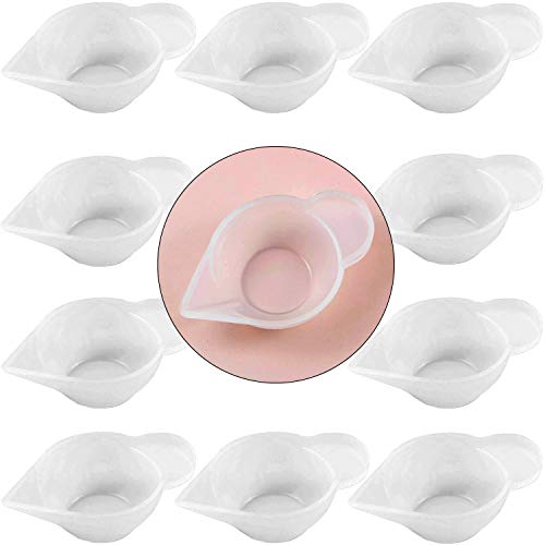 AUEAR, 10 Pack Silicone Mold Cup Dispenser Mini Measuring Mixing Cup for DIY Jewelry Making Epoxy Resin Craft AUEAR
