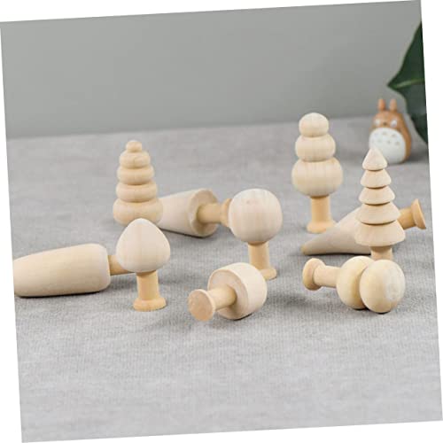 SEWACC 10pcs Woody Mushroom Unfinished Wooden Peg Dolls Peg Dolls Unfinished DIY Unfinished Mushroom Wooden People Doll Wooden Mushroom Crafts Wooden SEWACC