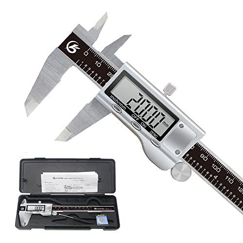 KETOTEK Digital Caliper 6 Inch Measuring Tool, Stainless Steel Electronic Vernier Calipers, Digital Micrometer with Large LCD Screen, inch/Metric KETOTEK