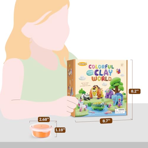 Drama Planet Air Dry Clay Kit for Kids - Comes with Instructional Guide Featuring 4 Scenes & 26 Projects Tutorials, 18 Cans of Modeling Clay, Drama Planet