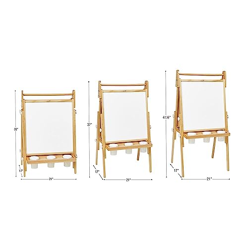 Colorations All in One Wooden Adjustable Easel for Kids, Ages 2-6 + |32", 37", & 41" Heights | Toddler, Preschool, & Kindergarten Art Stand with Colorations