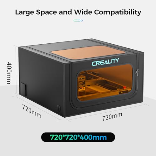Creality Laser Engraver Enclousre Pro,Fireproof and Dustproof Protective Cover with Exhaust Fan 4000RPM,28.3 x 28.3x 15.7in Against Odor and Noise Creality