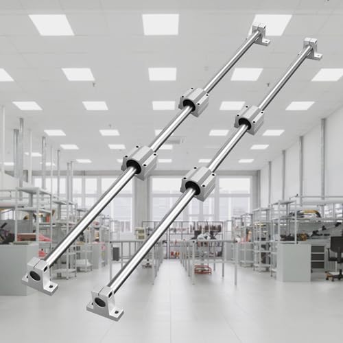 VEVOR Linear Rail Slide 2PCs 20mm x 1200mm Linear Bearing Slide Set with 4Pcs Block Bearings SC20UU+4Pcs Shaft Support Linear Shaft CNC Parts Kits VEVOR