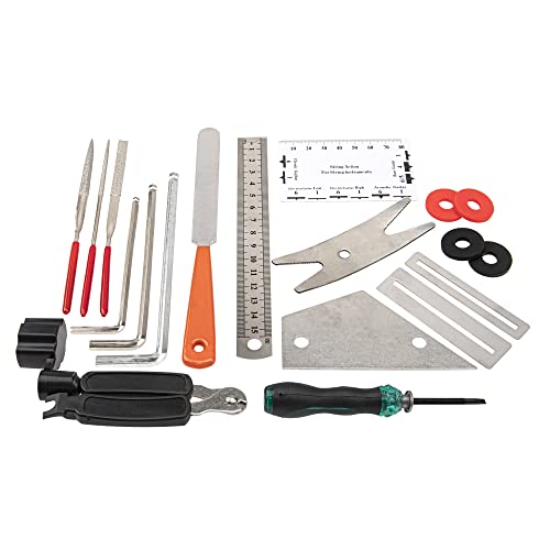 20Pcs Yootones Guitar Tool Kit Repairing Maintenance Tools with String Organizer Guitar Winder String Cutter String Action Ruler Gauge Yootones