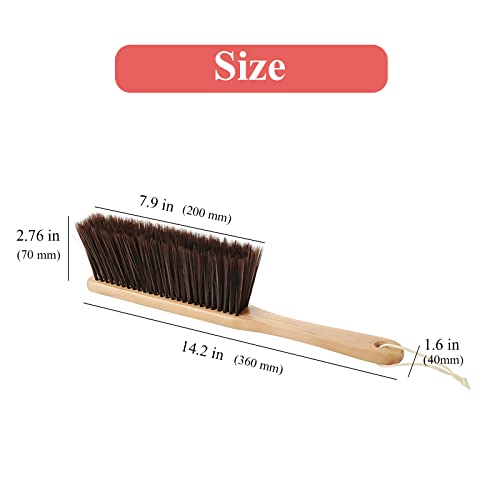 Counter Duster with Wood Handle, Hand Broom,Wood Block Hand Brush,Horse Hair Brush Broom Dust Brush Bench Woodworking Brush-Brushes Used for Counter, HOLIBIC