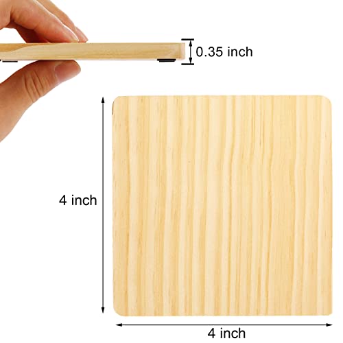 60 Pack Unfinished Wood Coasters, GOH DODD 4" Wood Slices for Nature Crafts & Wedding Decoration, Blank Coasters Wood Kit for DIY Architectural GOH DODD