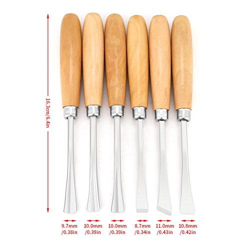 6pcs Professional Wood Carving Hand Chisels Set DIY Woodworking Sculpting Tools Carving chisel Round chisel ASHATA