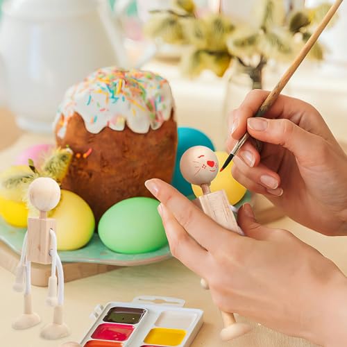 ARTIBETTER Wooden Peg Dolls Unfinished Doll Bodies Paintable Wood Peg Bodies Figures for DIY Arts Crafts Party Favor Gifts 3PCS ARTIBETTER