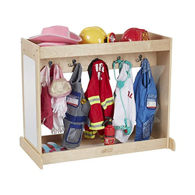 ECR4Kids Streamline Toddler Dress-Up Island, Costume Organizer, Natural, 35.8x20x30 inches