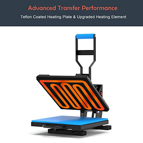 15“x15" High Pressure Heat Press Machine for T Shirts, Digital Industrial Sublimation Printer for Heat Transfer Vinyl Delclynee