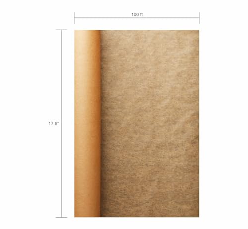 Purple Papers Brown Kraft Paper Roll | 17.8 Inch x 110 ft / 1320 inch | Perfect for Packing, Void Filling Wrapping, Kids Artwork, Gift Wrapping, Purple Papers