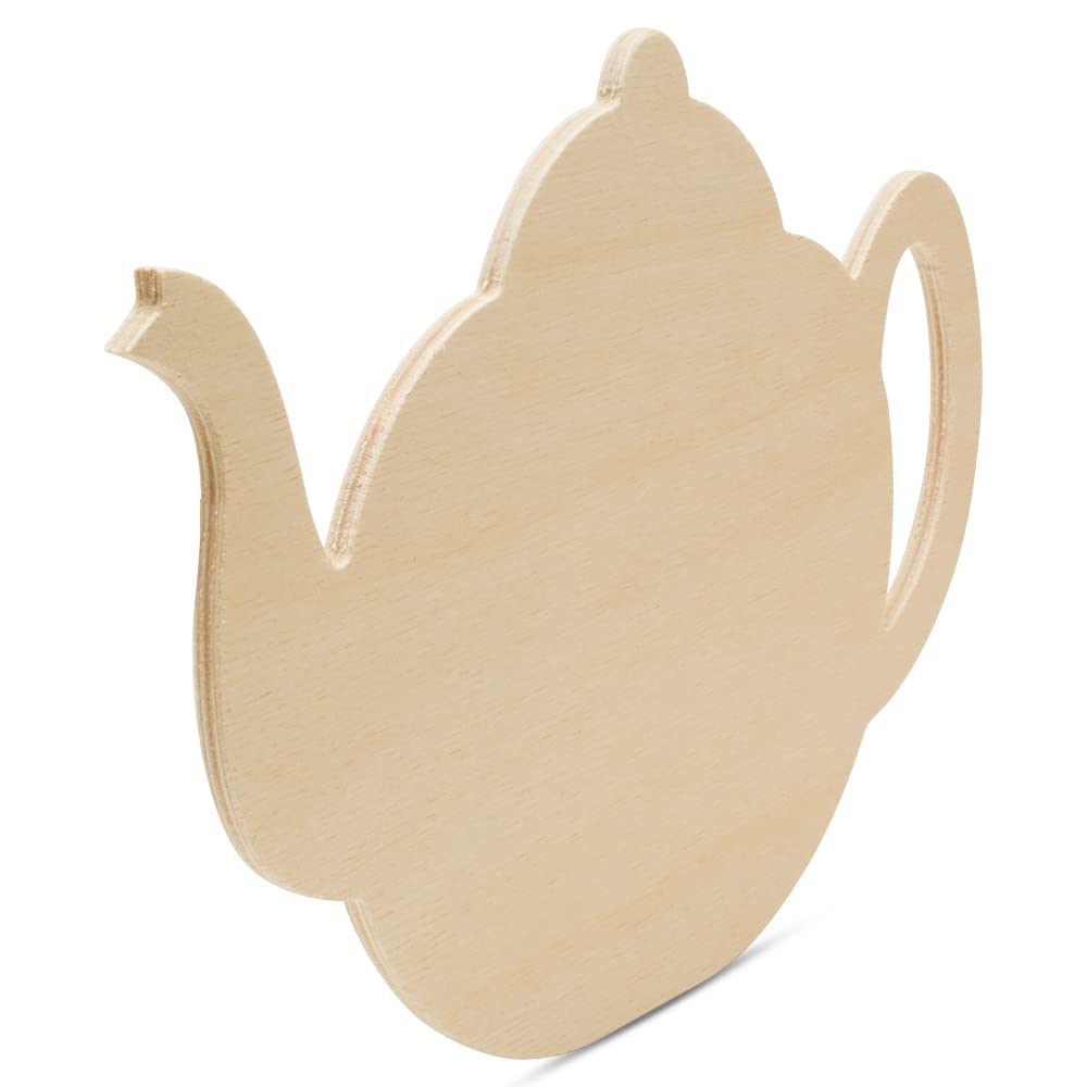 Tea Kettle Wood Cutouts 7-1/2 x 12-inch, Pack of 1 Unfinished Wood Crafts Blank, Wooden Shapes for Crafts & Party Decor, by Woodpeckers Woodpeckers