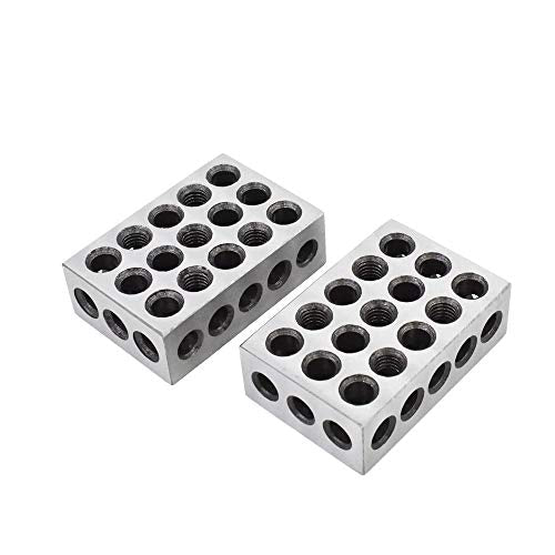 findmall 5 Matched Pairs Accuracy Steel 1 x 2 x 3 Inch Blocks 23 Holes .0002" Machinist Milling findmall