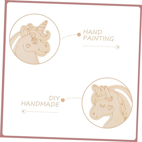 Vaguelly 12pcs Unicorn Chips Wooden Unicorn Slices Graffiti Wooden Slices Wood Plaque Wood Unicorn Crafts Nativity Ornaments Wooden Unicorn Shaped Vaguelly