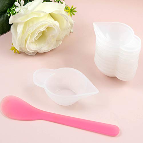 AUEAR, 10 Pack Silicone Mold Cup Dispenser Mini Measuring Mixing Cup for DIY Jewelry Making Epoxy Resin Craft AUEAR