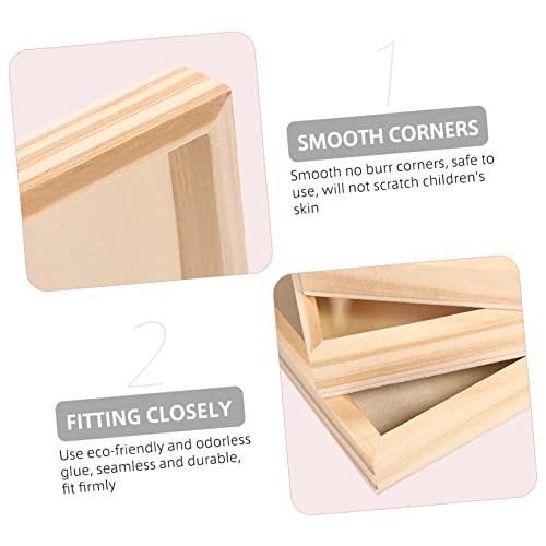 PRETYZOOM 6pcs Unfinished Wood Serving Tray Wood Trays for Crafts Square Serving Tray Puzzle Dishes for Wood Canvas Boards for Hexahedron Painting PRETYZOOM