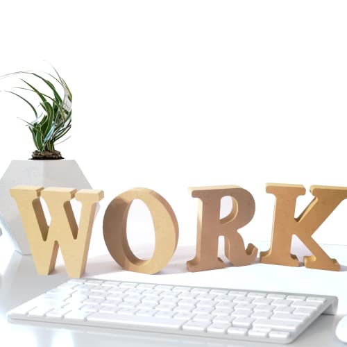 AOCEAN 6 Inch Designable Wood Letters Unfinished Wood Letters for Wall Decor Decorative Standing Letters Slices Sign Board Decoration for Craft Home AOCEAN