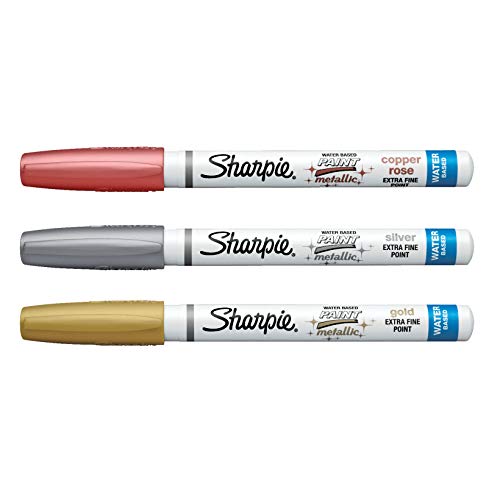 SHARPIE Paint Marker, 3-Count, Metallic Assorted, 3 count SHARPIE