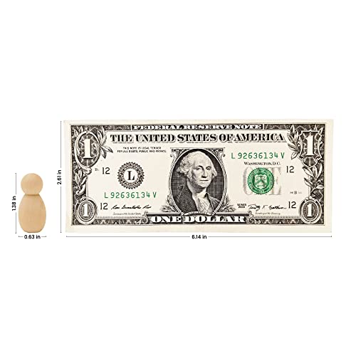 Tiny Peg Doll 1-3/8 inch Pack of 25 Peg People for Crafting and Nativity Set, Loose Parts Play Unfinished Wooden Peg Baby, by Woodpeckers Woodpeckers