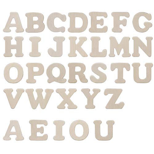 Kang&Chang Wooden Letters,Wooden Alphabet Letters,Unfinished Wood Letters for Crafts,DIY,Decoration,1.75 Inch,114 pcs Kang&Chang