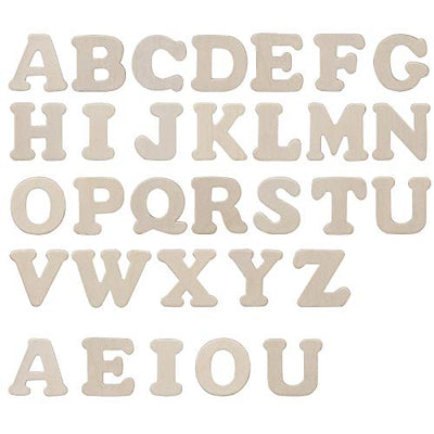 Kang&Chang Wooden Letters,Wooden Alphabet Letters,Unfinished Wood Letters for Crafts,DIY,Decoration,1.75 Inch,114 pcs