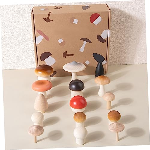 Kisangel 1 Set Simulation Mushroom Game Miniature Toys Micro Toys Miniture Decoration Mini Mushroom Model Natural Wooden Mushroom Unfinished Wood Kisangel